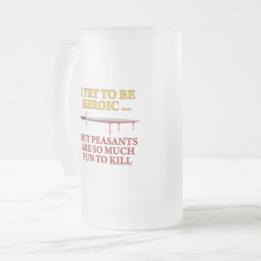 Ik probeer een heleboel te worden matglas bierpul (Voorkant links)