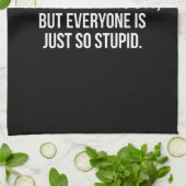 Ik probeer een leuk persoon te worden - grappige n theedoek (Gevouwen)