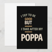 Ik probeer goed te zijn, maar ik neem na mijn papa bedankkaart (Voorkant / Achterkant)