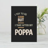 Ik probeer goed te zijn, maar ik neem na mijn papa kaart (Staand voorkant)