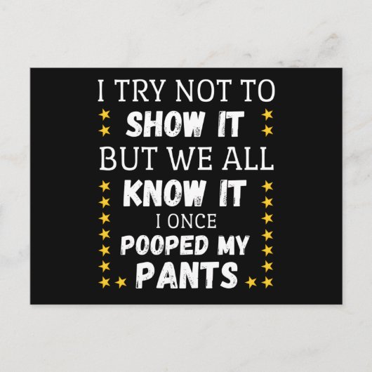 Ik probeer het niet te Shows, maar we weten het al Briefkaart (Voorkant)