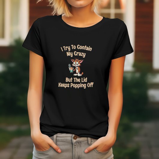 Ik probeer mijn gekke maar grappige typografie te  t-shirt