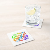 Ik probeer niet te lachen met mijn eigen grappen kartonnen onderzetters (Insitu)