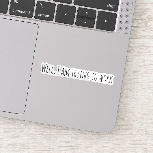 Ik probeer te werken sticker (Detail)