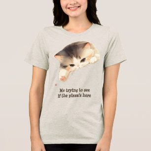 Ik probeer te zien of de pizza er is Tri-Blend shirt