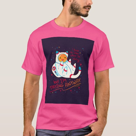 Ik probeer toch Catstronaut T-shirt (Voorkant)