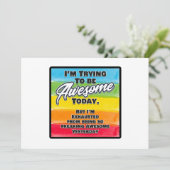 Ik probeer vandaag geweldig te zijn feestdagenkaart (Staand voorkant)