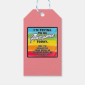 Ik probeer vandaag Geweldige te zijn Cadeaulabel (Voorkant)