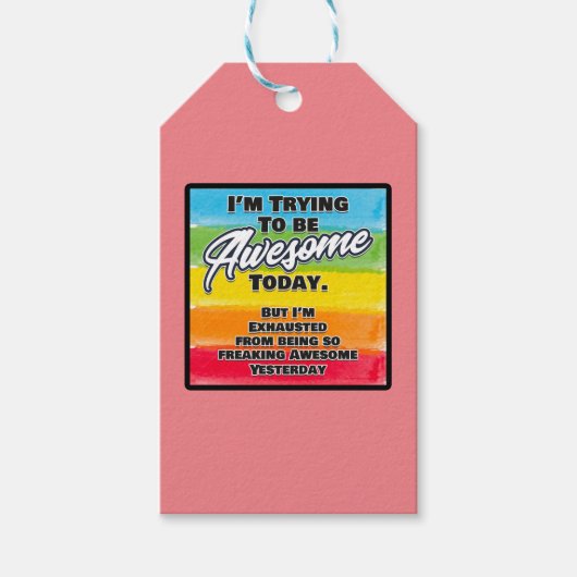 Ik probeer vandaag Geweldige te zijn Cadeaulabel (Voorkant)