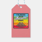 Ik probeer vandaag Geweldige te zijn Cadeaulabel (Achterkant)