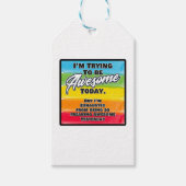 Ik probeer vandaag Geweldige te zijn Cadeaulabel (Voorkant)
