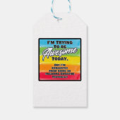 Ik probeer vandaag Geweldige te zijn Cadeaulabel (Achterkant)