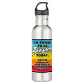 Ik probeer vandaag Geweldige te zijn Waterfles (Voorkant)