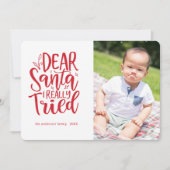 Ik probeerde... Funny Kerstfeestay-fotokaart Feestdagenkaart (Voorkant)