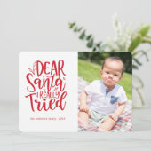 Ik probeerde... Funny Kerstfeestay-fotokaart Feestdagenkaart (Staand voorkant)