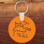 Ik probeerde kat Sleutelhanger (Achterkant)