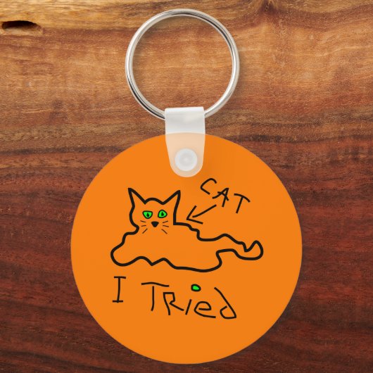 Ik probeerde kat Sleutelhanger (Achterkant)