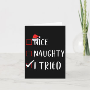 Ik probeerde leuke stoute lijst grappige kerstkaar kaart
