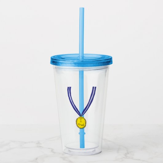Ik probeerde medaille acryl drinkbeker (Voorkant)