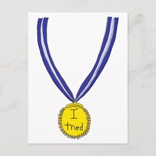 Ik probeerde medaille briefkaart (Voorkant)