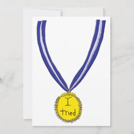 Ik probeerde medaille feestdagenkaart