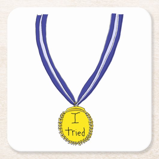 Ik probeerde medaille kartonnen onderzetters (Voorkant)