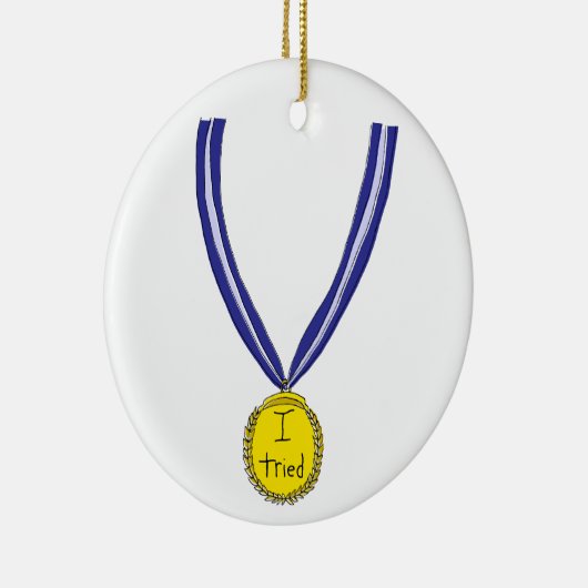 Ik probeerde medaille keramisch ornament (Rechts)