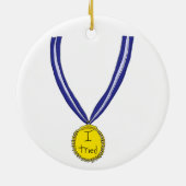 Ik probeerde medaille keramisch ornament (Achterkant)