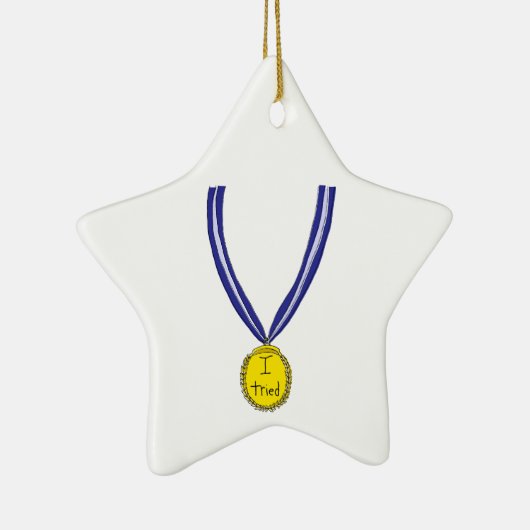 Ik probeerde medaille keramisch ornament (Rechts)