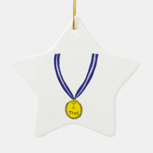 Ik probeerde medaille keramisch ornament