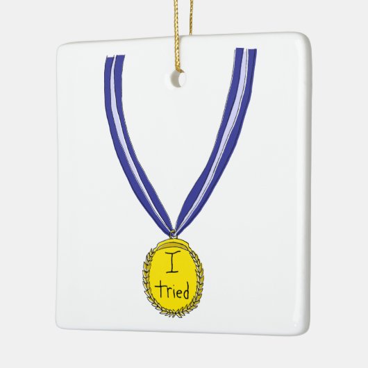 Ik probeerde medaille keramisch ornament (Links)