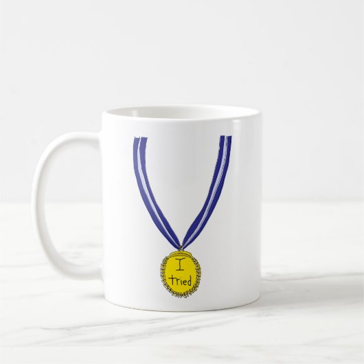 Ik probeerde medaille koffiemok (Links)
