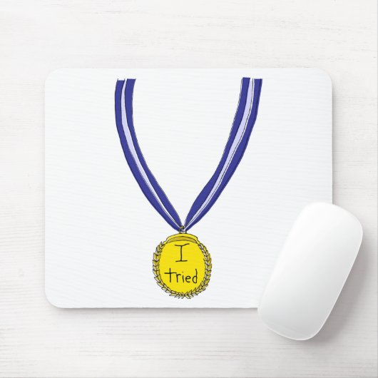 Ik probeerde medaille muismat (Met muis)