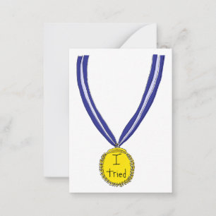 Ik probeerde medaille notitiekaartje