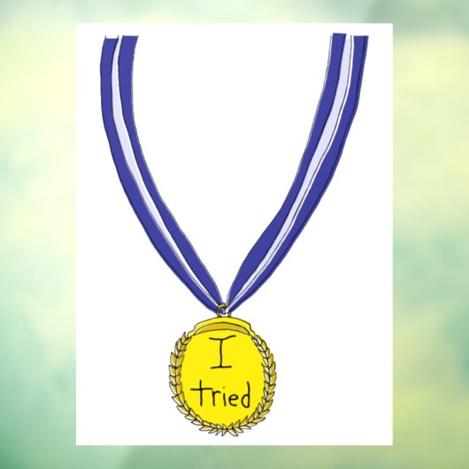 Ik probeerde medaille raamsticker (Vel 3)
