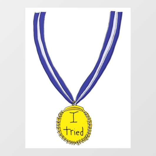 Ik probeerde medaille raamsticker (Vel)