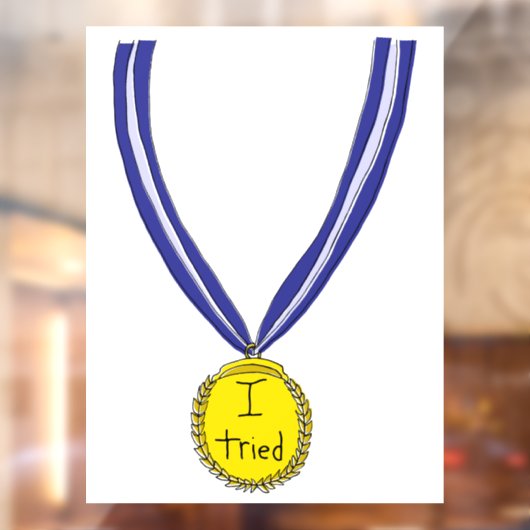 Ik probeerde medaille raamsticker (Vel 2)