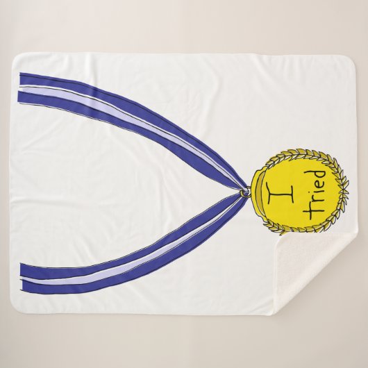 Ik probeerde medaille sherpa deken (Voorkant (horizontaal))