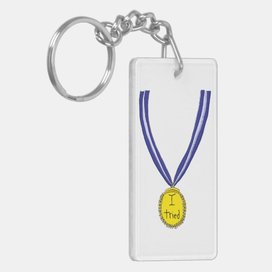 Ik probeerde medaille sleutelhanger (Voorkant Links)