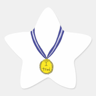 Ik probeerde medaille ster sticker