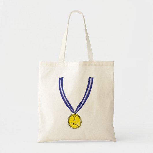 Ik probeerde medaille tote bag (Voorkant)
