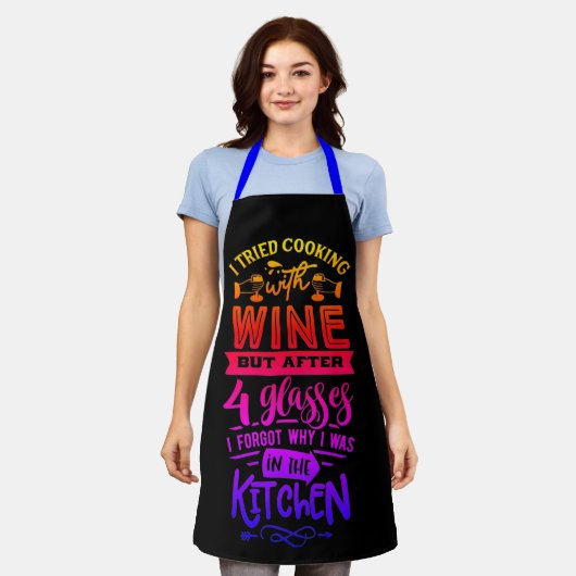 Ik probeerde met wijn te koken... schort (Gedragen)