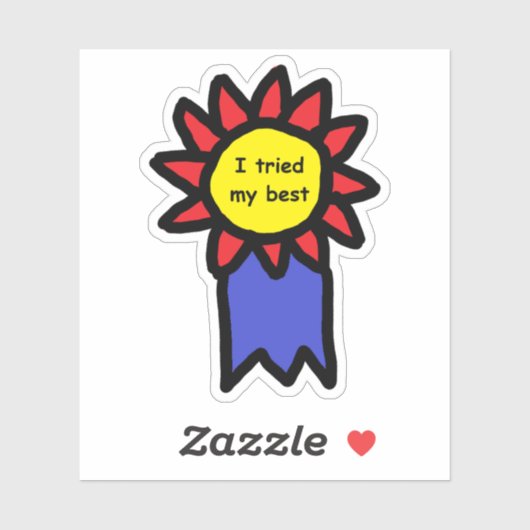 Ik probeerde mijn Best Badge Award Die Cut Sticker (Vel)