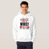 Ik probeerde normaal te zijn, eens een humoristisc hoodie (Voorkant volledig)