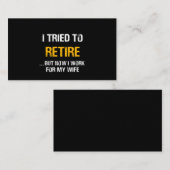 Ik probeerde terug te komen, maar nu werk ik voor  visitekaartje (Voorkant / Achterkant)