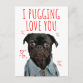 Ik Pugging Love You Hondenliefhebber Schattigee Gr Briefkaart (Voorkant)