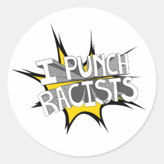 IK PUNCH RACISTEN T-shirt Ronde Sticker