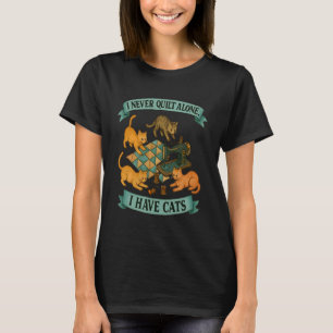 Ik Quilt Nooit Naai Alleen Grappige Kattenliefhebb T-shirt
