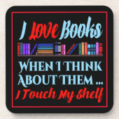 Ik raak mijn plank boek liefhebber Humor aan Bier Onderzetter (Voorkant)