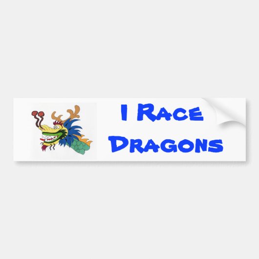 Ik race draken bumpersticker (Voorkant)